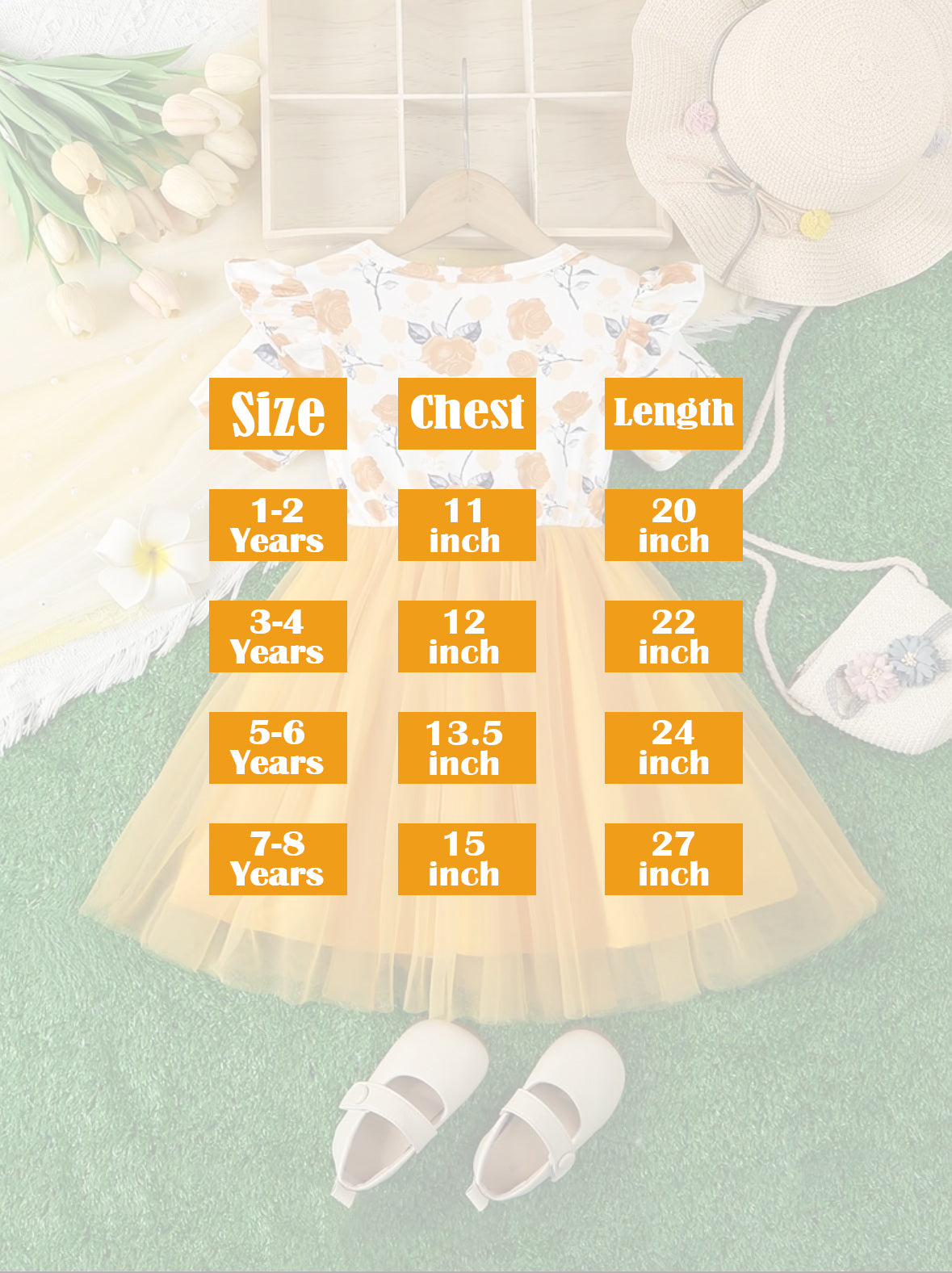 Girls Yellow Tulle Princess Party Dress