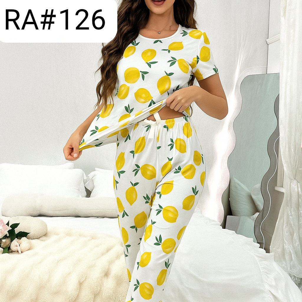 Lemon Printed PJ Set