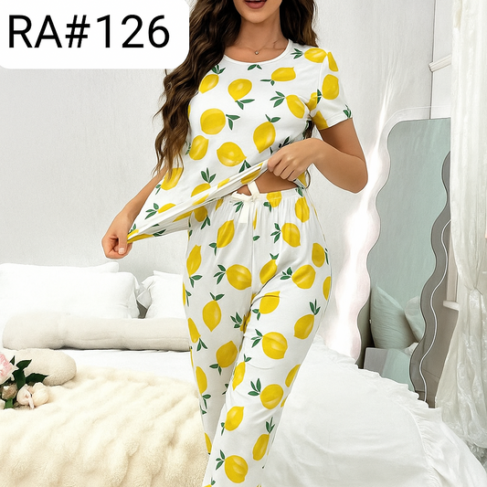 Lemon Printed PJ Set