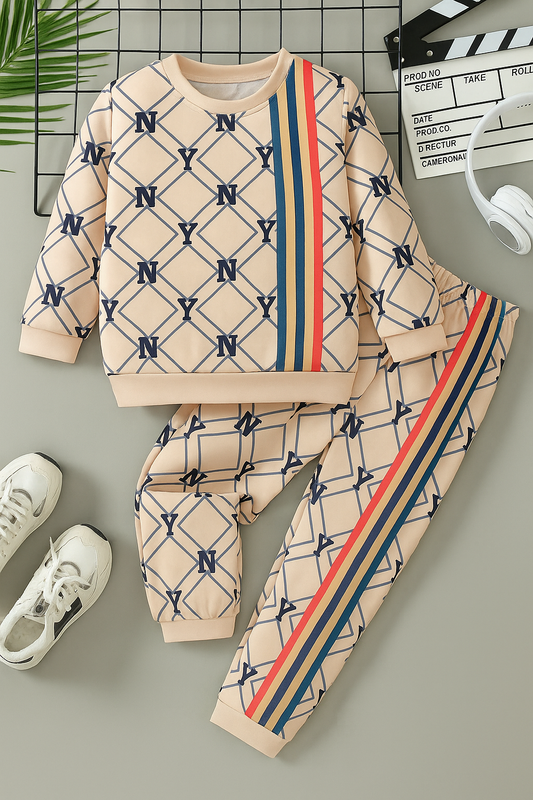 Kids' Luxury Look Allover Print Tracksuit