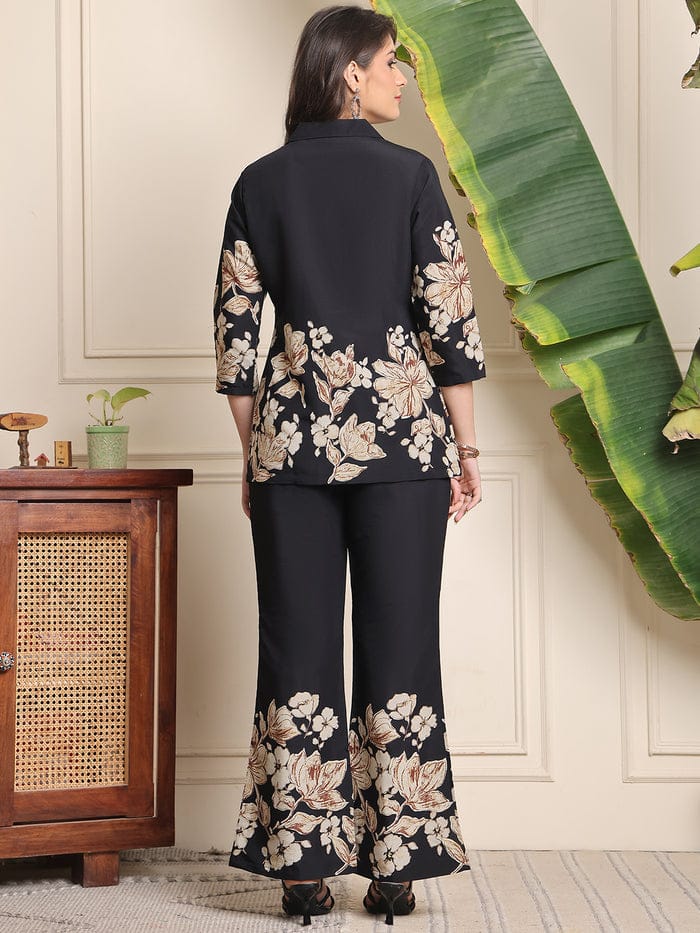 F#255 Black Floral Co-ord Set