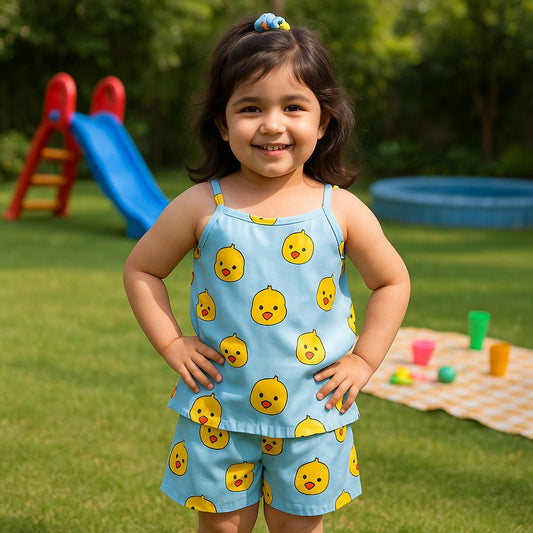 Cute Duck Kids Short Set