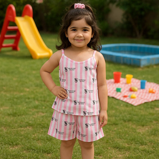 Signature Stripe Kids Short Set
