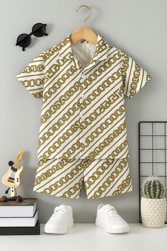 Baby Boy 2 Pcs Chain Print Short Set