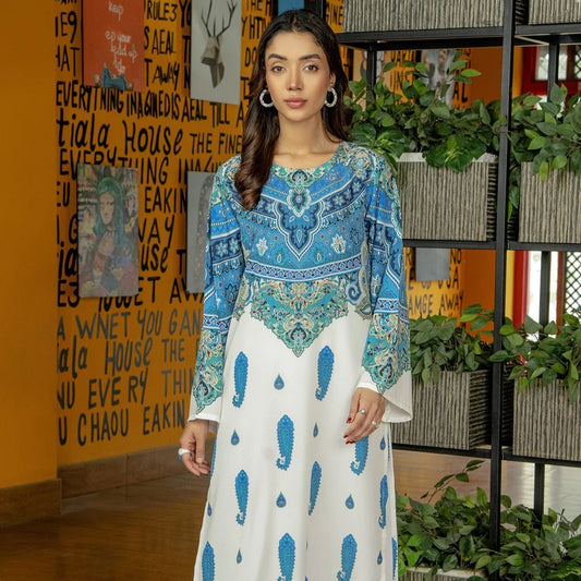 Blue Paisley Long Dress