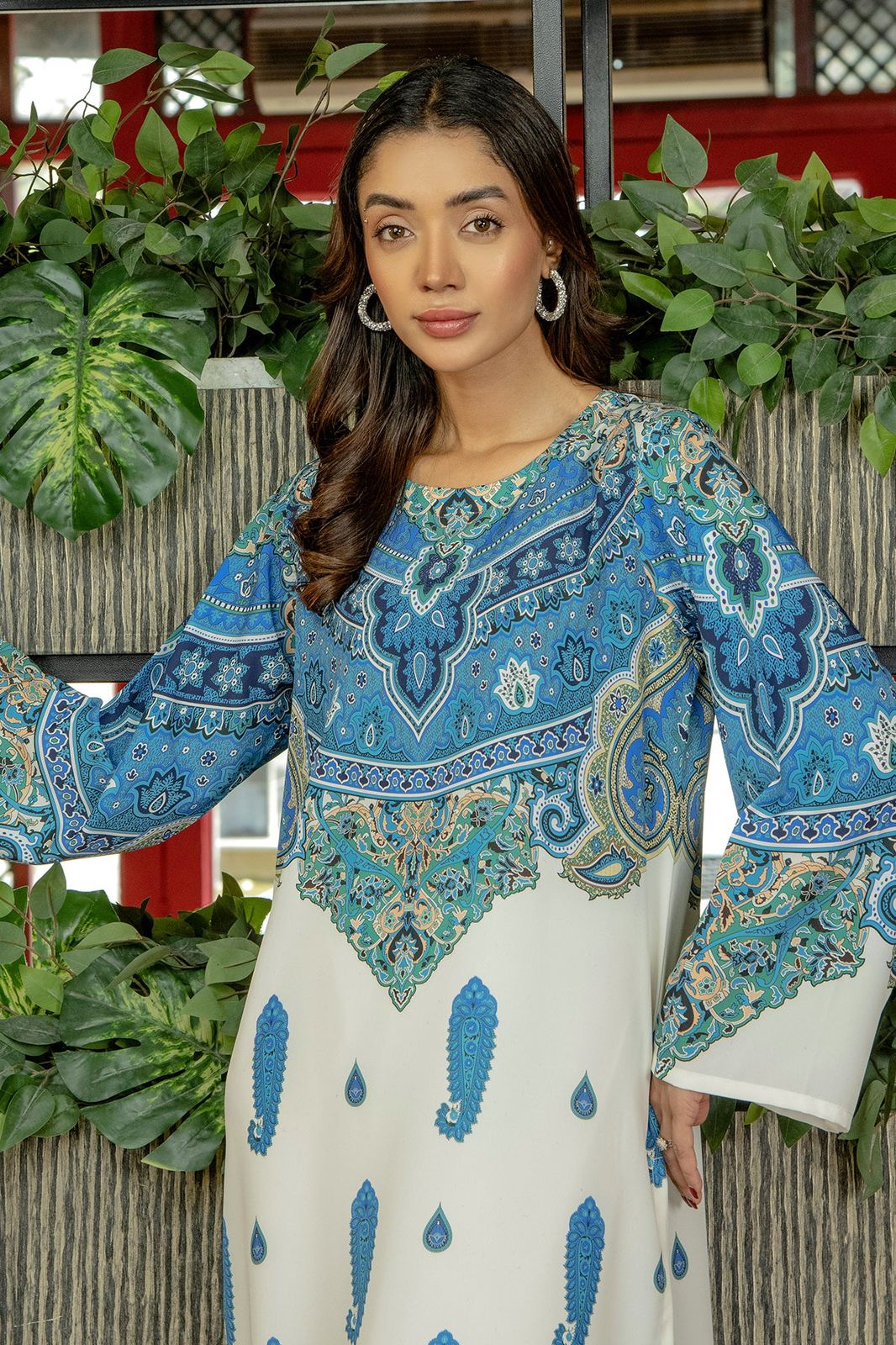 Blue Paisley Long Dress