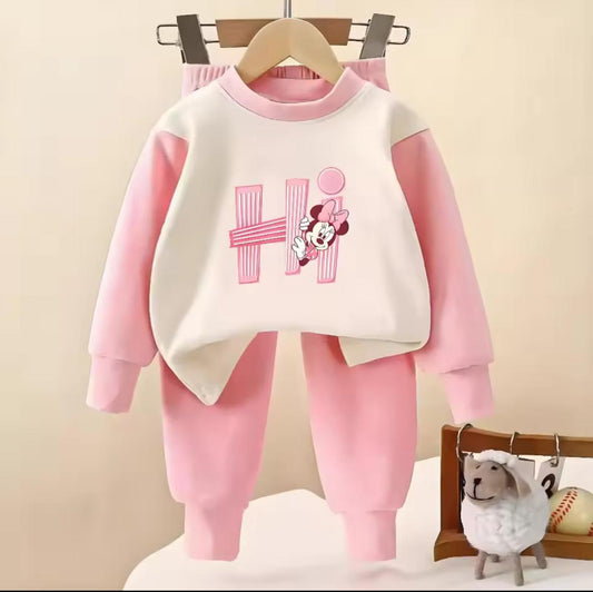 Pink HI Micky Kids Winter Tracksuit