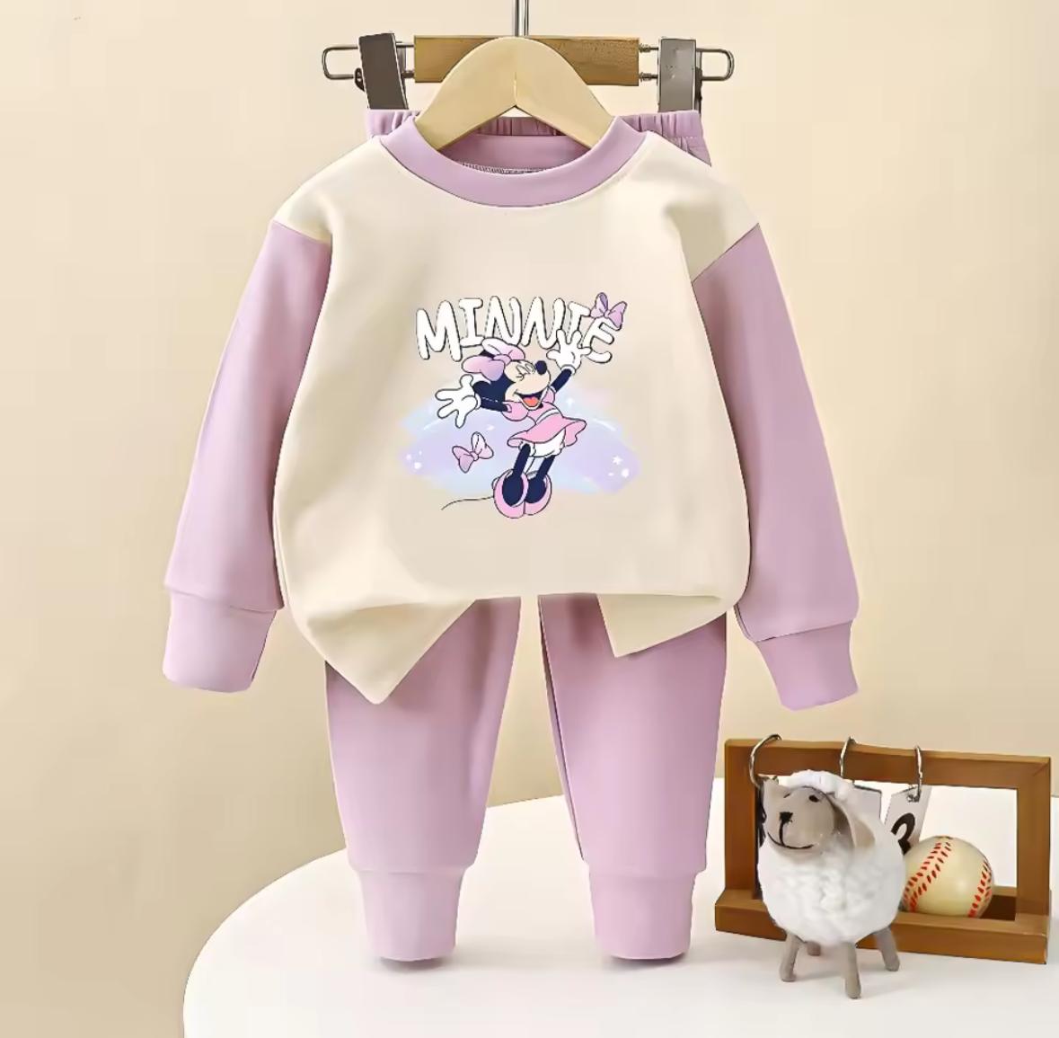 Purple Minnie Micky Kids Winter Tracksuit