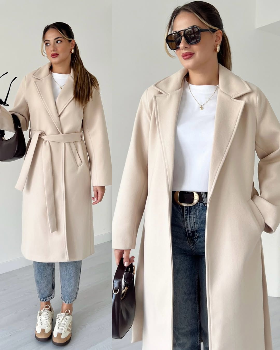 Classic Noir Belted Coat