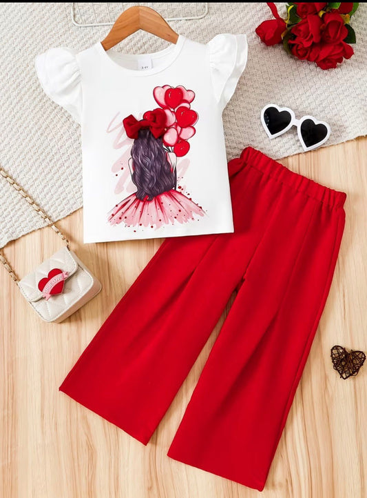 Red Love Girl Outfit